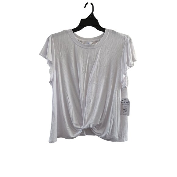 NWT Women's White Twist Front Top with Flutter Sleeves Size XXXL (22) - Picture 3 of 5